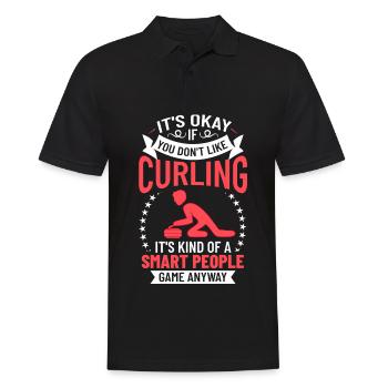 Curling Sports Game Player Curling Stones Ice - Men's Polo Shirt - black - Front - Kai (181cm)