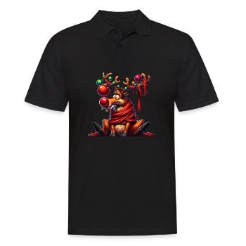 Noël renne fée lumières panne - Polo Homme - noir - Devant - Kai (181cm)