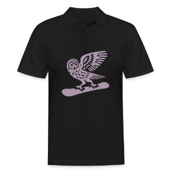 Eule Snowboard Snowboarder Minimalistisches Design - Männer Poloshirt - Schwarz - Vorne - Kai (181cm)