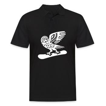 Eule Snowboard Snowboarder Minimalistisches Design - Männer Poloshirt - Schwarz - Vorne - Kai (181cm)