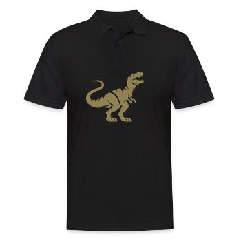 Dino T-Rex Silhouette Minimalist Design - Men's Polo Shirt - black - Front - Kai (181cm)