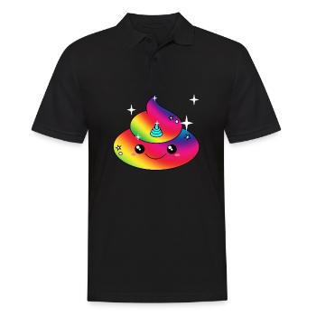 Poopicorn Poop Einhorn Kacke Shirt Geschenk - Männer Poloshirt - Schwarz - Vorne - Kai (181cm)