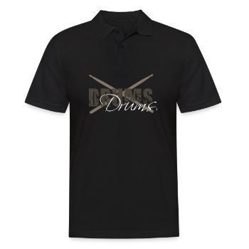 DRUMS5 7632x6480px - Polo Homme - noir - Devant - Kai (181cm)