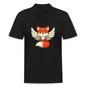 Red Fox Angel - Gracieux avec des ailes - Polo Homme - noir - Devant - Kai (181cm)