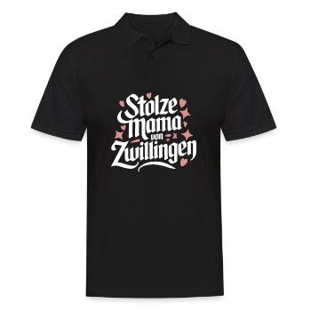 Zwillingsmama Zwillings Mutter Mama von Zwillingen - Männer Poloshirt - Schwarz - Vorne - Kai (181cm)