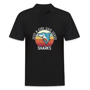 Just A Girl Who Loves Sharks Lover Shark Stuff - Men's Polo Shirt - black - Front - Kai (181cm)