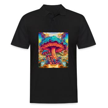 Champignons psychédéliques - Polo Homme - noir - Devant - Kai (181cm)