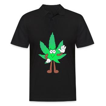 Der Bloom - Weed Cannabis Stoned Hanf Marihuana - Männer Poloshirt - Schwarz - Vorne - Kai (181cm)