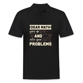 Mathe - werd erwachsen und lös deine Probleme! - Männer Poloshirt - Schwarz - Vorne - Kai (181cm)