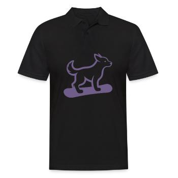 Hund Snowboard Snowboarder Minimalistisches Design - Männer Poloshirt - Schwarz - Vorne - Kai (181cm)