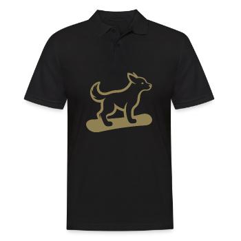 Hund Snowboard Snowboarder Minimalistisches Design - Männer Poloshirt - Schwarz - Vorne - Kai (181cm)