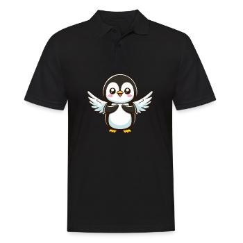 Penguin Angel Wings - Men's Polo Shirt - black - Front - Kai (181cm)