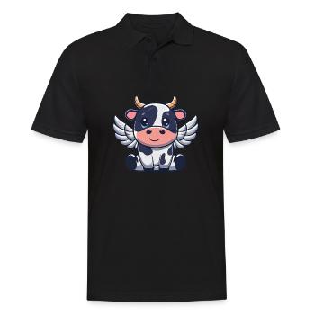 Angel Cow Sky Wings - Men's Polo Shirt - black - Front - Kai (181cm)