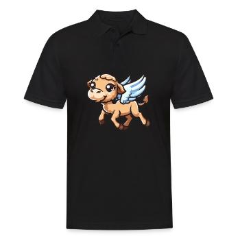 Camel Angel, Wings Illustration, Celestial Beast - Men's Polo Shirt - black - Front - Kai (181cm)
