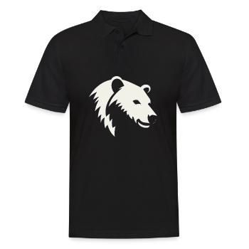 Silhouette d’ours d’une tête d’ours polaire - Polo Homme - noir - Devant - Kai (181cm)