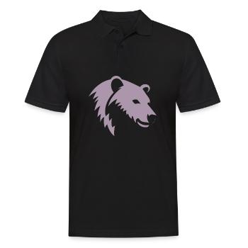 Bear silhouette of a polar bear head - Men's Polo Shirt - black - Front - Kai (181cm)