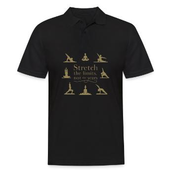 Stretch Boundaries, Not Years: Yoga Inspiration - Men's Polo Shirt - black - Front - Kai (181cm)