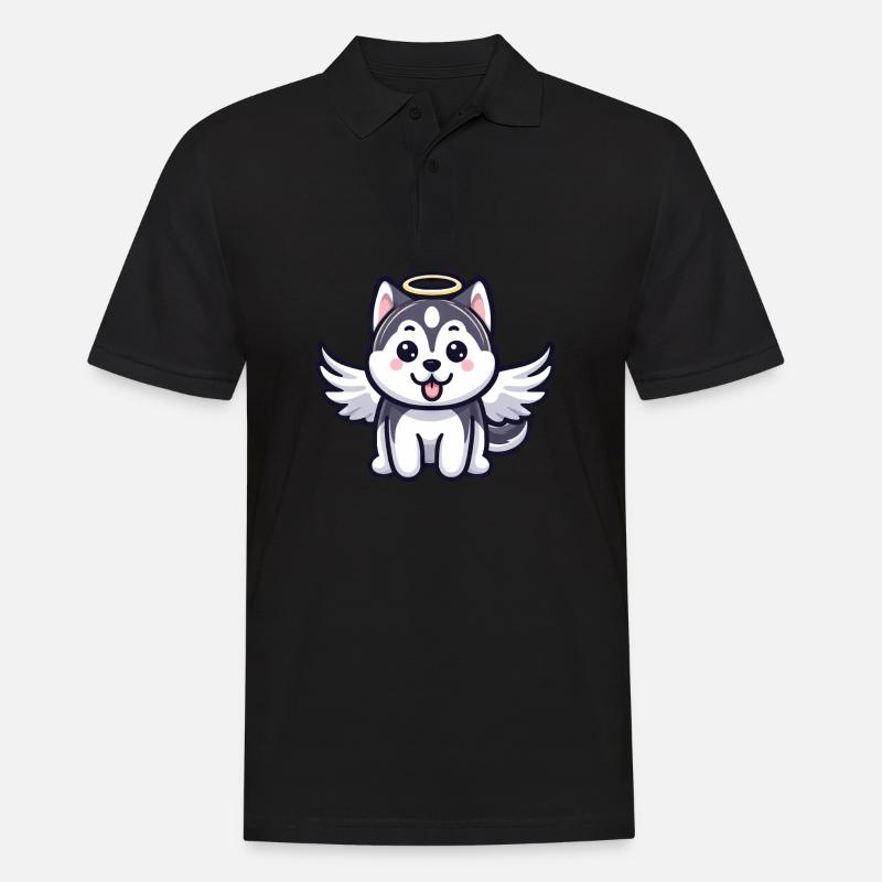Dobermann Engel Welpe Design - Männer Poloshirt - Schwarz