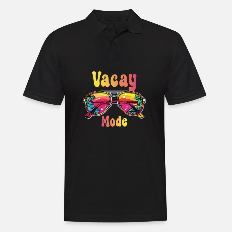 Vacay Mode Sommer Sonnenbrille - Männer Poloshirt - Schwarz