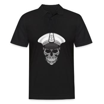 Boot Kapitän Segelboot Motorboot Totenkopf Meer - Männer Poloshirt - Schwarz - Vorne - Kai (181cm)