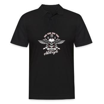 Motorrad Motorradfahrer Biker Feuerstuhl Biken - Männer Poloshirt - Schwarz - Vorne - Kai (181cm)