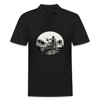 Motorrad Motorradfahrer Biker Feuerstuhl Biken - Männer Poloshirt - Schwarz - Vorne - Kai (181cm)