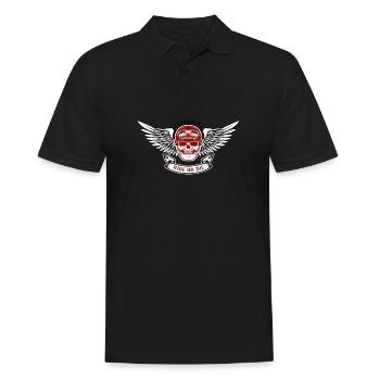 Motorrad Motorradfahrer Biker Feuerstuhl Biken - Männer Poloshirt - Schwarz - Vorne - Kai (181cm)