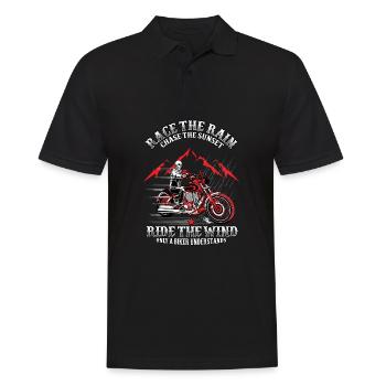 Motorrad Motorradfahrer Biker Feuerstuhl Biken - Männer Poloshirt - Schwarz - Vorne - Kai (181cm)