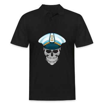 Boot Kapitän Segelboot Motorboot Totenkopf Meer - Männer Poloshirt - Schwarz - Vorne - Kai (181cm)
