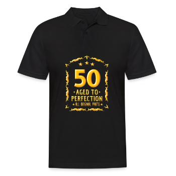 50e anniversaire - 50 ans - Polo Homme - noir - Devant - Kai (181cm)