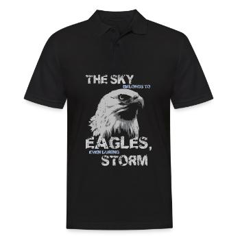 Adler Sprueche Geschenk Shirt - Männer Poloshirt - Schwarz - Vorne - Kai (181cm)