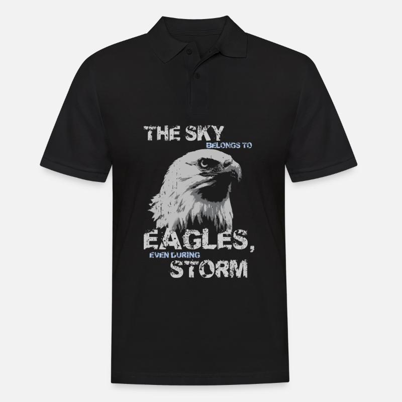 Adler Sprueche Geschenk Shirt - Männer Poloshirt - Schwarz