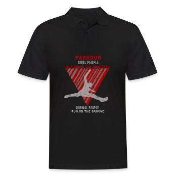 Parkour, marche au-dessus des toits, gris rouge - Polo Homme - noir - Devant - Kai (181cm)