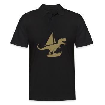 Minimalist dinghy with T-Rex summer - Men's Polo Shirt - black - Front - Kai (181cm)