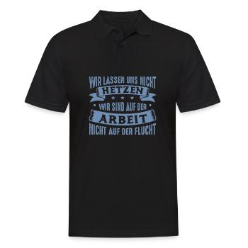 Wir lassen uns nicht hetzen Cess Spruch - Männer Poloshirt - Schwarz - Vorne - Kai (181cm)