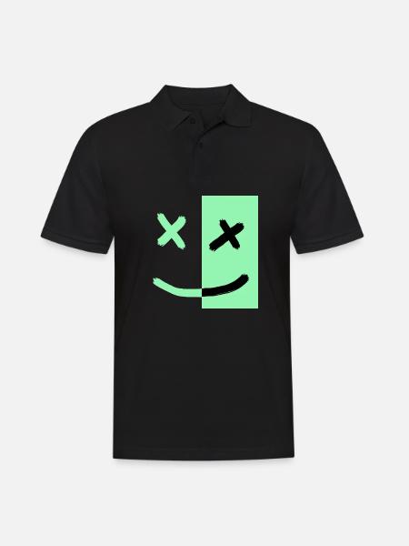 Smiley - Männer Poloshirt - Schwarz