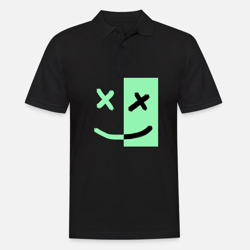 Smiley - Männer Poloshirt - Schwarz