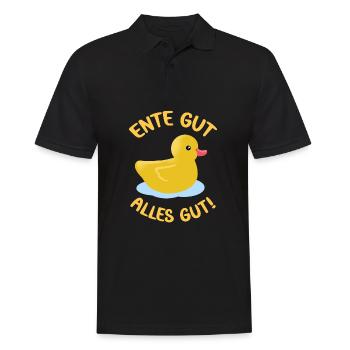 Ente gut alles gut lustige Enten Sprüche süße Ente - Männer Poloshirt - Schwarz - Vorne - Kai (181cm)