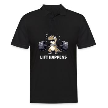 Dino T-Rex Weight Weightlifting Weightlifting - Men's Polo Shirt - black - Front - Kai (181cm)