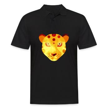 leopard - Men's Polo Shirt - black - Front - Kai (181cm)