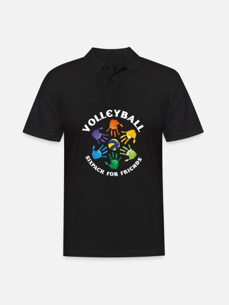 VolleyBall (Sixpack-Edition) - Männer Poloshirt - Schwarz