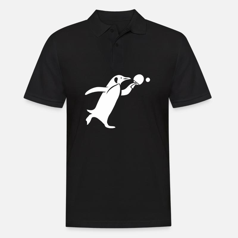 Silhouette de ping-pong pingouin - Polo Homme - noir