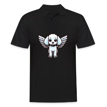 Poodle Angel - Chien élégant avec des ailes - Polo Homme - noir - Devant - Kai (181cm)