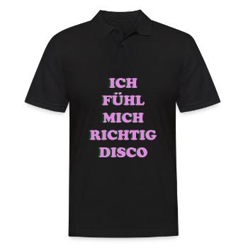 Ich fühl mich richtig disco - Männer Poloshirt - Schwarz - Vorne - Kai (181cm)