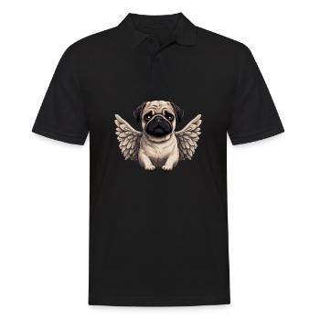 Ange carlin mignon dans le style bande dessinée - Polo Homme - noir - Devant - Kai (181cm)