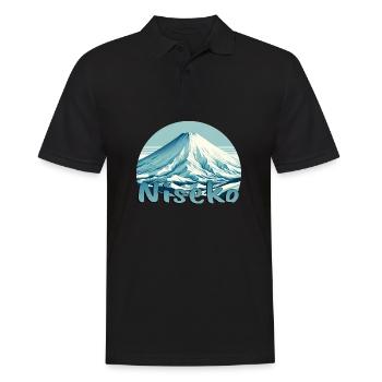 Niseko Japan: Mount Yotei Winter Landscape - Men's Polo Shirt - black - Front - Kai (181cm)