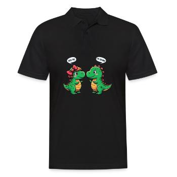 Dinosaure Trex Love In Love Bras Courts - Polo Homme - noir - Devant - Kai (181cm)