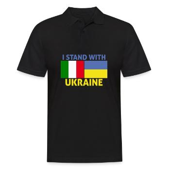 sont à côté du drapeau ukrainien de l’Italie - Polo Homme - noir - Devant - Kai (181cm)
