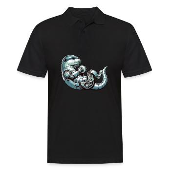 Otter Roboter, Robootter, Roboter-Otter - Männer Poloshirt - Schwarz - Vorne - Kai (181cm)