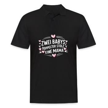 Twin Mom Zwillingsmutter Mama von Zwillingen - Männer Poloshirt - Schwarz - Vorne - Kai (181cm)